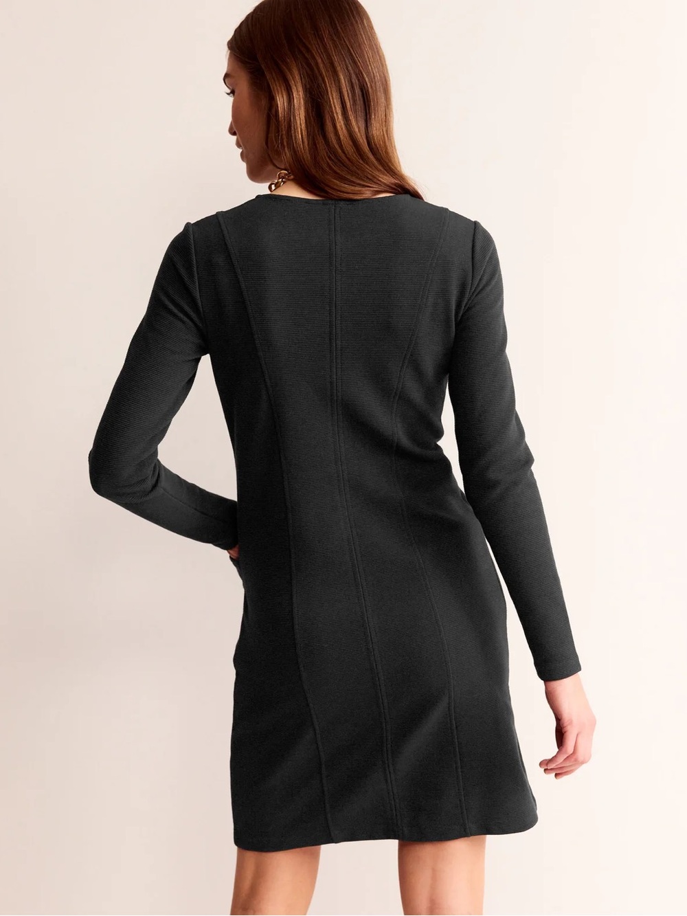 NWT Boden Ellen Ottoman Shift Dress Black Size 14 Long - Picture 3 of 10